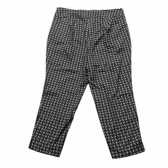 Lane Bryant Tapered Pants Womens Plus Sz 24 Black White Jacquard Stretch - Picture 4 of 10